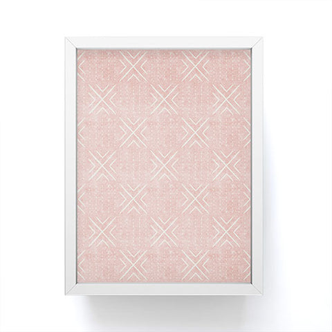 Little Arrow Design Co mud cloth tile pink Framed Mini Art Print