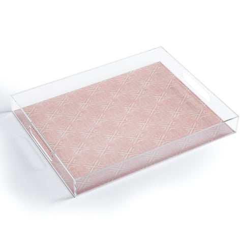Little Arrow Design Co mud cloth tile pink Acrylic Tray