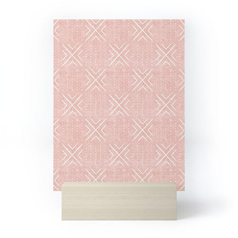 Little Arrow Design Co mud cloth tile pink Mini Art Print