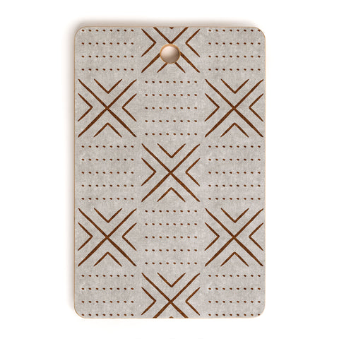 Little Arrow Design Co mud cloth tile stone rust Cutting Board Rectangle