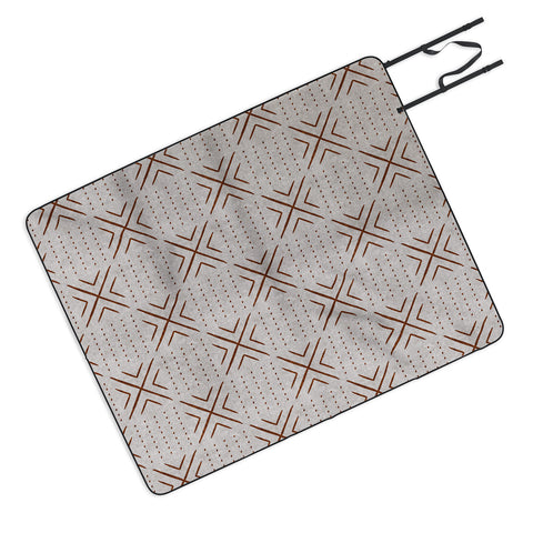 Little Arrow Design Co mud cloth tile stone rust Picnic Blanket