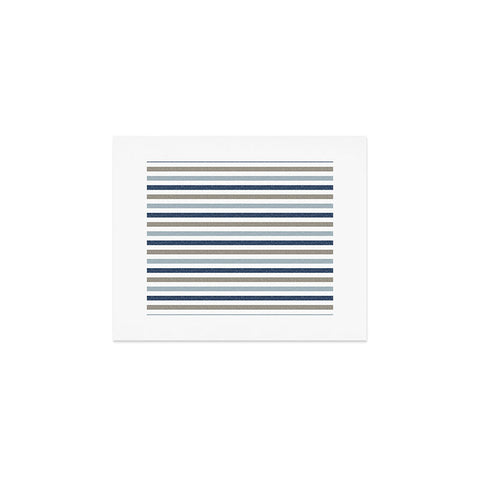Little Arrow Design Co multi blue linen stripes Art Print