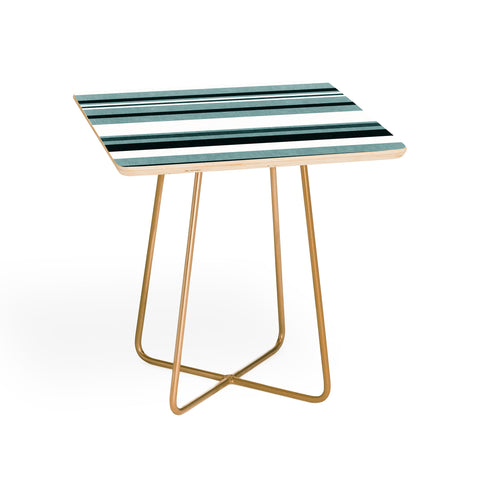 Little Arrow Design Co multi stripe dark teal Side Table