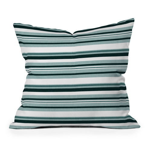 Little Arrow Design Co multi stripe dark teal Throw Pillow
