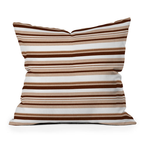 Little Arrow Design Co multi stripe espresso Throw Pillow