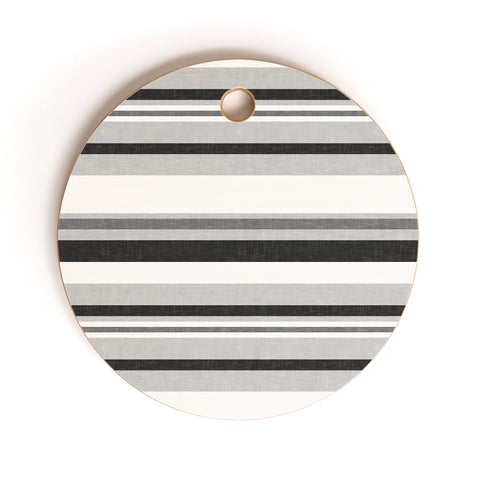 Little Arrow Design Co multi stripes gray Cutting Board Round