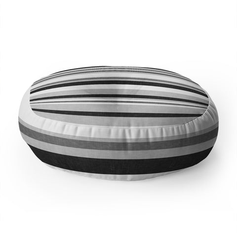 Little Arrow Design Co multi stripes gray Floor Pillow Round