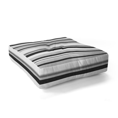 Little Arrow Design Co multi stripes gray Floor Pillow Square