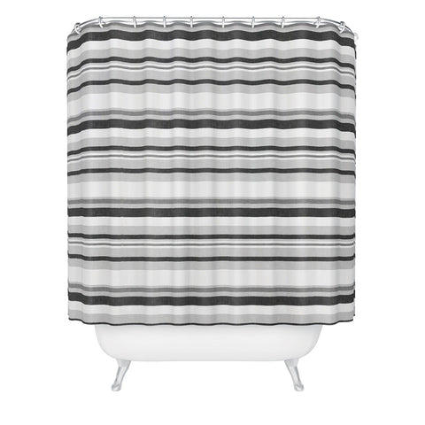 Little Arrow Design Co multi stripes gray Shower Curtain
