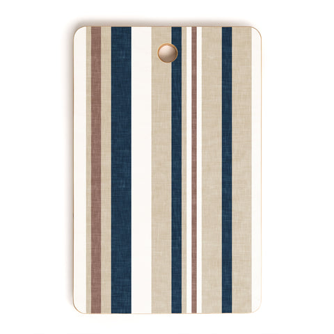 Little Arrow Design Co multi stripes tan blue Cutting Board Rectangle