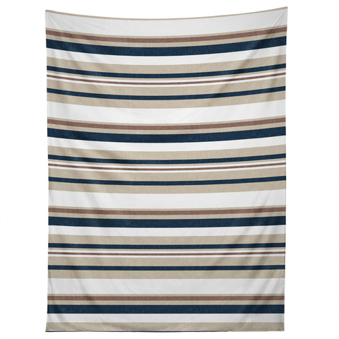 Little Arrow Design Co multi stripes tan blue Tapestry