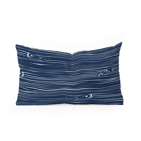 Little Arrow Design Co navy woodgrain Oblong Throw Pillow