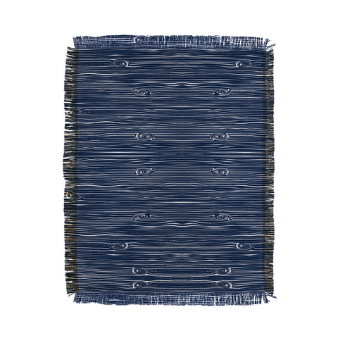 Little Arrow Design Co navy woodgrain Throw Blanket