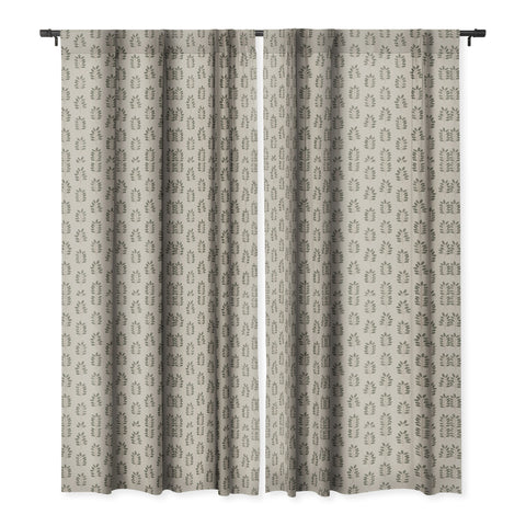 Little Arrow Design Co noble branches pewter and olive Blackout Window Curtain