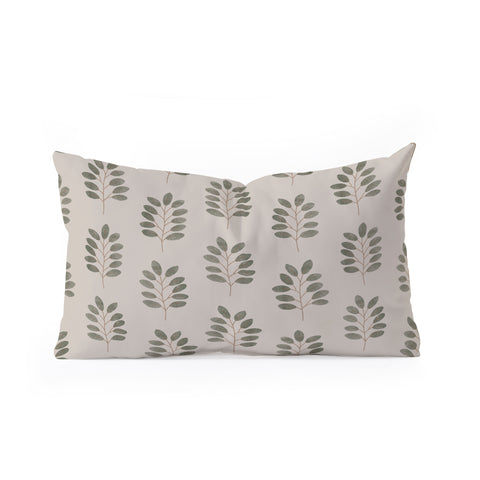 Little Arrow Design Co noble branches pewter and olive Oblong Throw Pillow