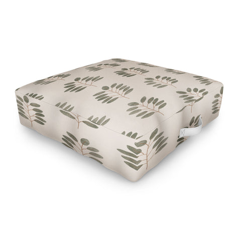 Little Arrow Design Co noble branches pewter and olive Outdoor Floor Cushion