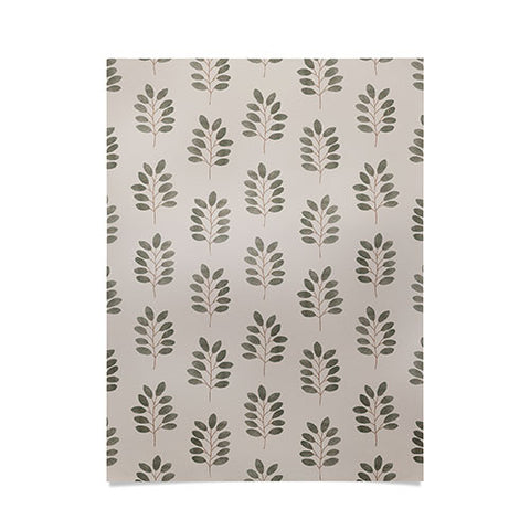Little Arrow Design Co noble branches pewter and olive Poster