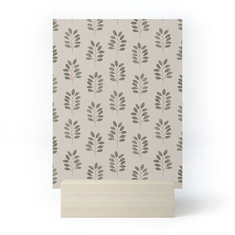 Little Arrow Design Co noble branches pewter and olive Mini Art Print