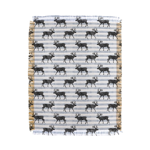 Little Arrow Design Co Nordic Reindeer Throw Blanket