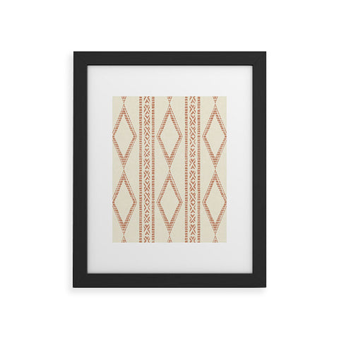 Little Arrow Design Co oceania diamond stripes ginger Framed Art Print
