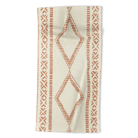 Little Arrow Design Co oceania diamond stripes ginger Beach Towel