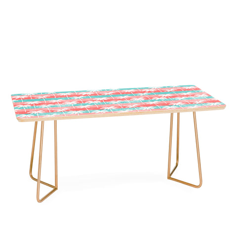 Little Arrow Design Co palm trees on pink stripes Coffee Table