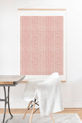 Little Arrow Design Co pink mudcloth tribal Art Print And Hanger
