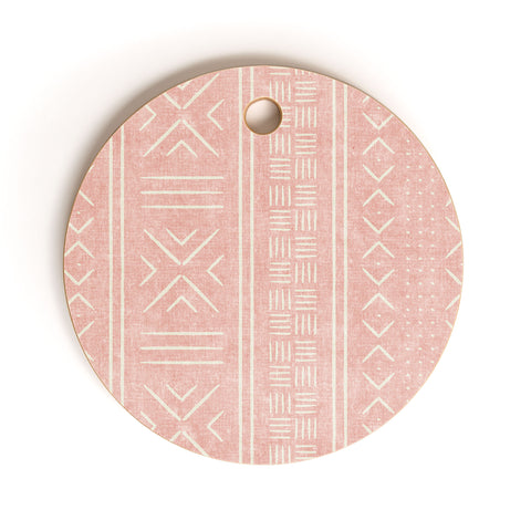 Little Arrow Design Co pink mudcloth tribal Cutting Board Round