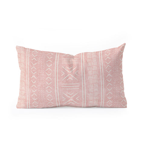 Little Arrow Design Co pink mudcloth tribal Oblong Throw Pillow