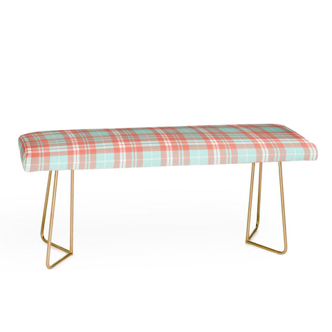 Little Arrow Design Co plaid in coral and blue Bench