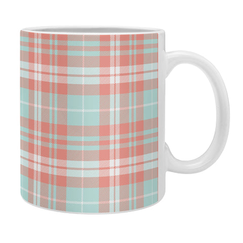 Little Arrow Design Co plaid in coral and blue Coffee Mug