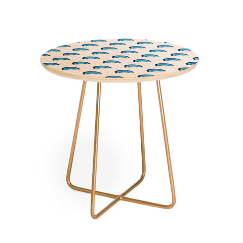 Little Arrow Design Co rainbows in blue Round Side Table