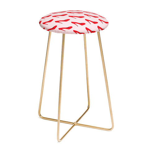 Little Arrow Design Co red high heels on pink Counter Stool