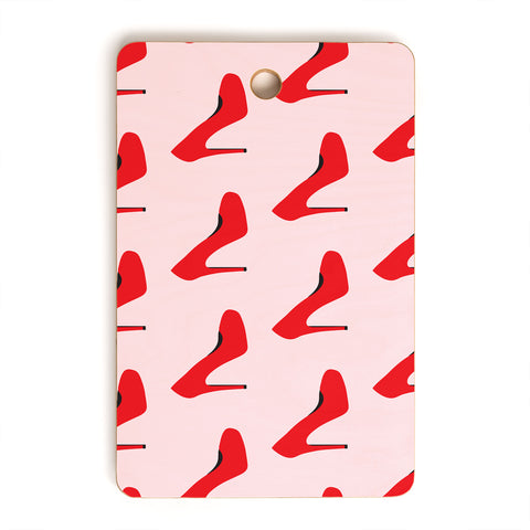 Little Arrow Design Co red high heels on pink Cutting Board Rectangle