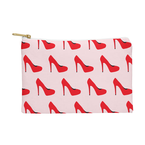 Little Arrow Design Co red high heels on pink Pouch