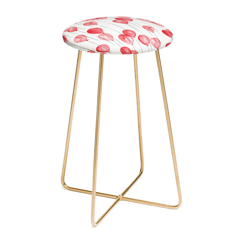Little Arrow Design Co red watercolor balloons Counter Stool