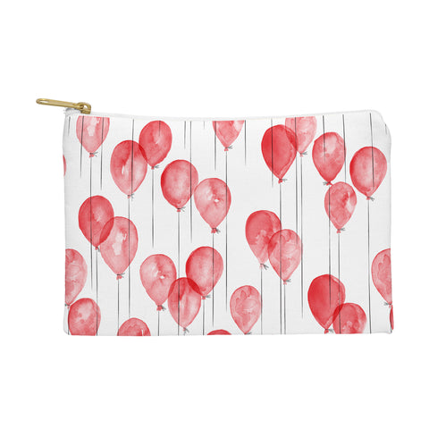 Little Arrow Design Co red watercolor balloons Pouch