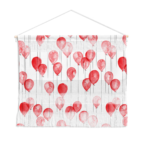 Little Arrow Design Co red watercolor balloons Wall Hanging Landscape