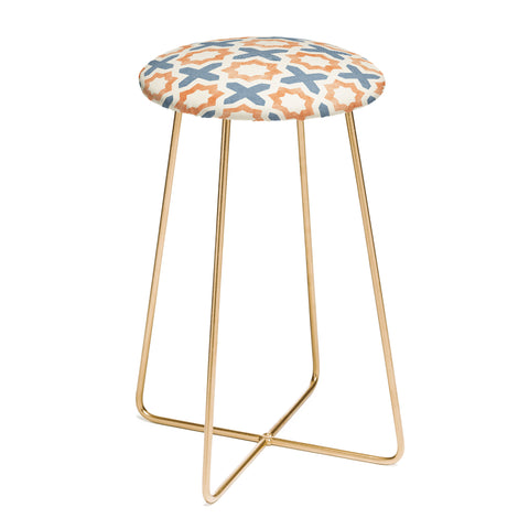 Little Arrow Design Co river stars tangerine and blue Counter Stool