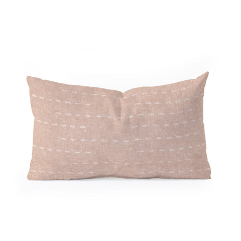 Little Arrow Design Co running stitch blush Oblong Throw Pillow