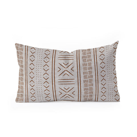 Little Arrow Design Co rust stone mudcloth tribal Oblong Throw Pillow
