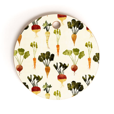 Little Arrow Design Co rustic vegetables Cutting Board Round