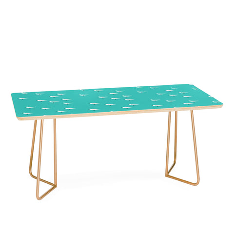 Little Arrow Design Co Sandpipers on teal Coffee Table