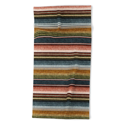 Little Arrow Design Co serape southwest stripe earth Beach Towel