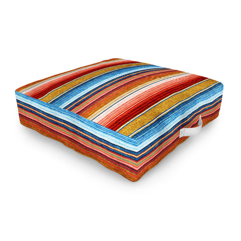 Little Arrow Design Co serape southwest stripe red Outdoor Floor Cushion