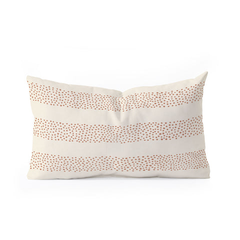 Little Arrow Design Co stippled stripes cream orange Oblong Throw Pillow