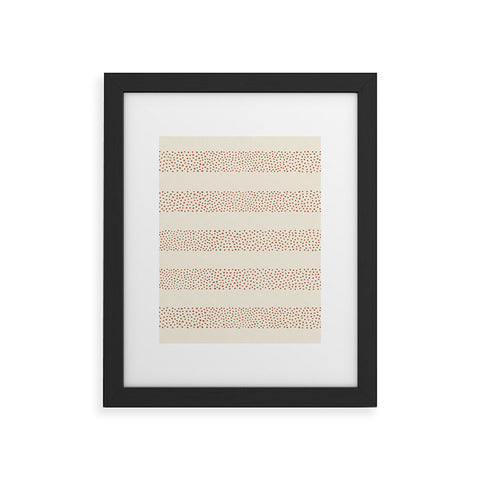 Little Arrow Design Co stippled stripes cream orange Framed Art Print