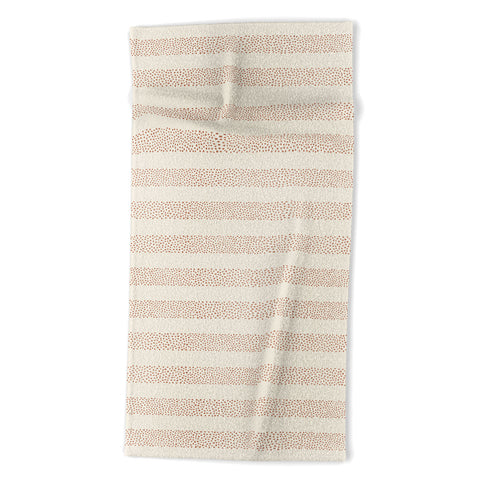 Little Arrow Design Co stippled stripes cream orange Beach Towel
