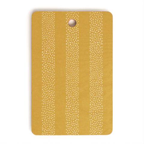 Little Arrow Design Co stippled stripes mustard Cutting Board Rectangle