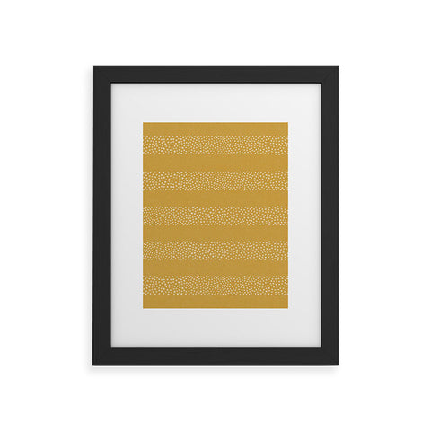 Little Arrow Design Co stippled stripes mustard Framed Art Print